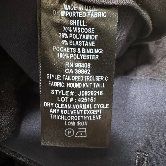 Theory Pants Womens 0 Black Houndstooth Ponte Stretch Slim Straight Mid Rise - Picture 14 of 14